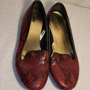 Red Snake Skin Flat/Loafers